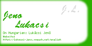 jeno lukacsi business card